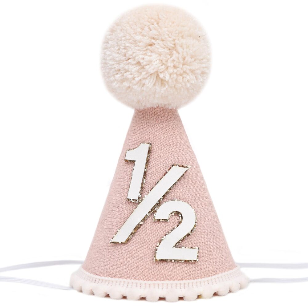 3953 Half Birthday Hat -Baby 1/2 Birthday Cone Hat,Six Months